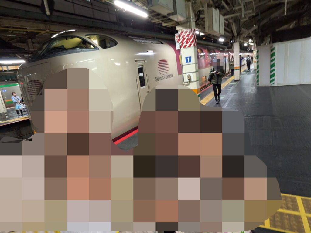 東京駅のホームに停車する寝台特急サンライズ瀬戸